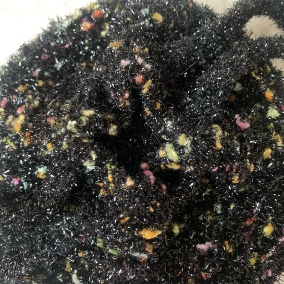 [SOLD] VINTAGE 1920’s Style Round Black Chenille Festive Pouch - Picture 6 of 6